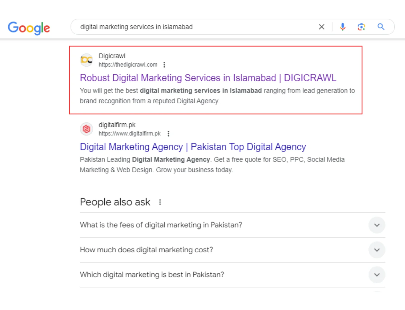 digital marketing services in islamabad