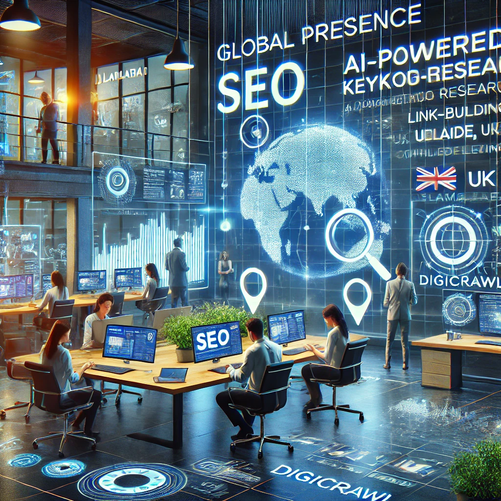 Contemporary SEO services in Islamabad with digital graphs, futuristic UI and optimization tools signifying the 2025 SEO revolution