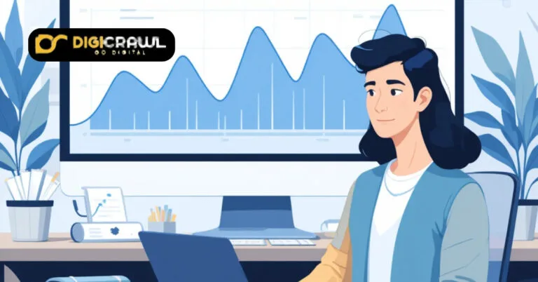 Professional illustration showing an SEO expert monitoring website ranking fluctuations on a computer screen during the June 2025 Google core update rollout