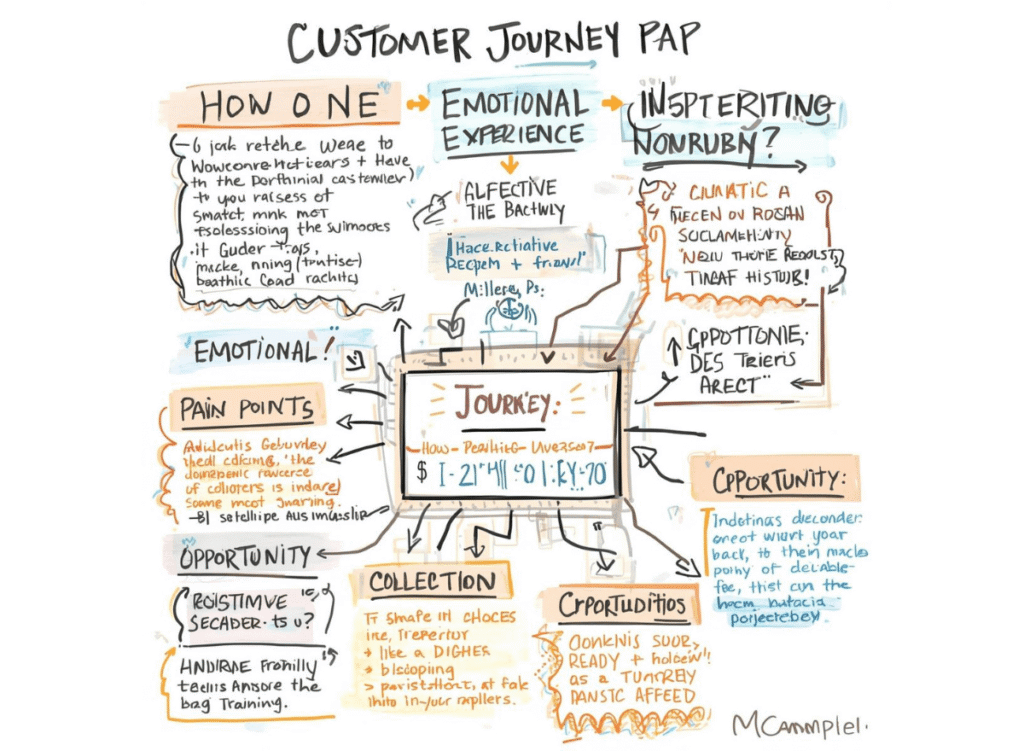 Customer journey flow map.