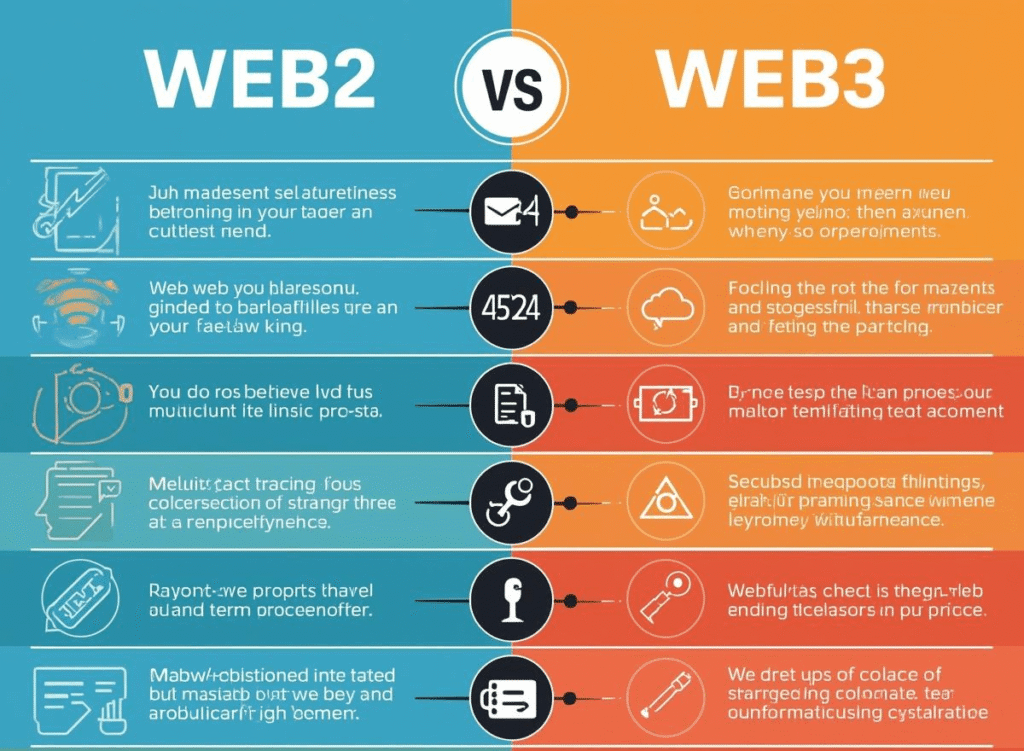 Simple Web2 vs Web3 comparison table.